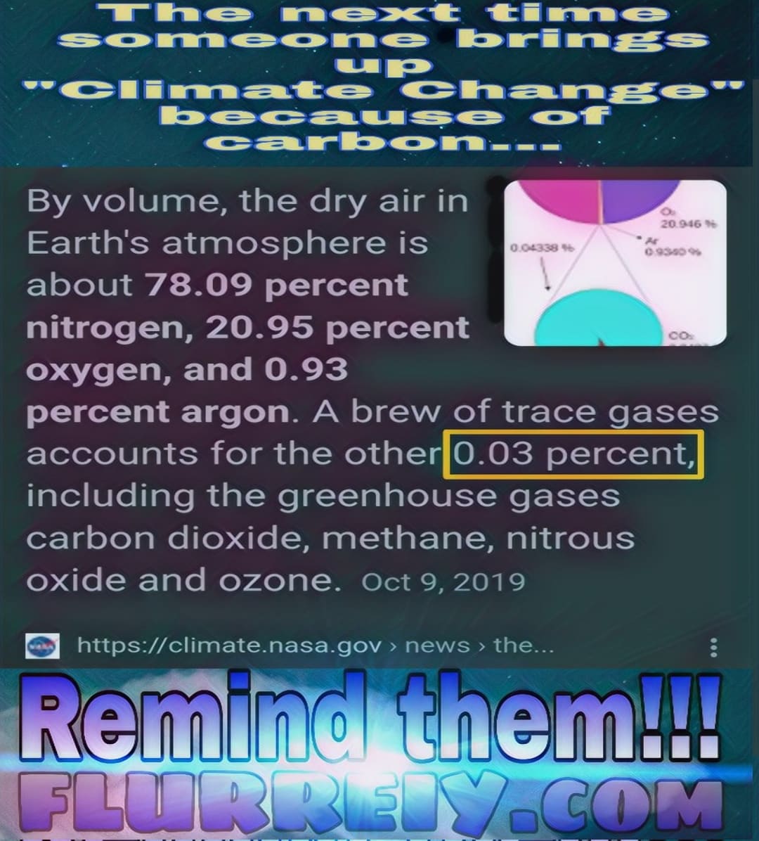 Without carbon there will be no trees, JUST SAYING. & we kinda need them to, well ya know, BREATHE!!